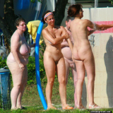 Naughty nudists in vacation snapshots