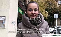 Cute Emily Gets Persuaded To Have Public Sex In Exchange Of