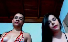 Sexy Lesbian Latina teens tease and dance on webcam