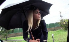 Blonde Stewardess Has First Time Car Sex