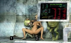 Hot 3D cartoon blonde babe gets fucked by an alien