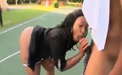 Thick Ebony Slut Fucked In Public Outside