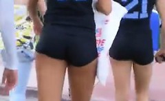 Teen Athletes Wearing Spandex Shorts
