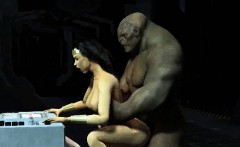 3D cartoon Wonder Woman getting fucked by a Troll
