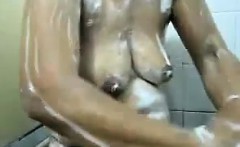 Chubby Indian Wife Washing Her Body