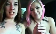 Two Teen Lesbians In A Car