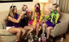 Hard partying gets these ladies laid in the apartment