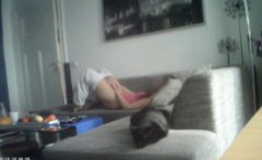 My Sister 19 Masturbates On Our Couch
