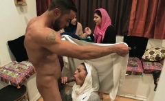 Muslim teen bride and her arab BFFs fuck a BBC stripper