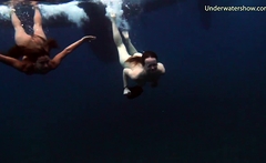 Submerged Hot Babes Underwater