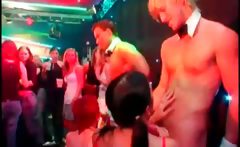 Party hookers blowing strippers cocks at orgy