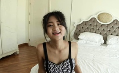 Adorable Thai amateur has her tight pussy stuffed