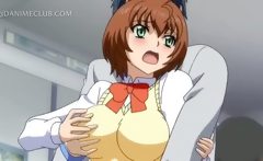 Busty Anime Caught With No Ticket Gets Fucked In The Train