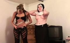 Babes in holy and sinful costumes tease