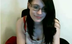 Cute teen flashes on webcam
