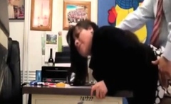 Bitch fucked on the principal's desk