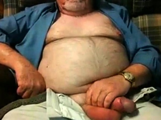 Hairy Grandpa Bear Fondling His Cock