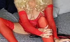 Amateur blondie solo anal masturbation