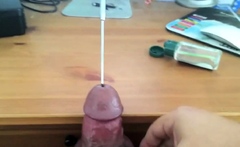 Sounding And Cumming Through Penis Plug