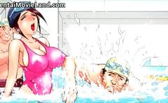 Sexy nasty big boobed anime horny babe