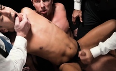 Twink Teen Milo Gets Tight Ass Fucked By Three Masters