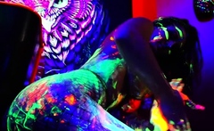 Crystal Knight - Blacklight Euphoria - Body Paint Tease