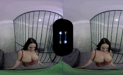 Angela White giving titjob in prison cell