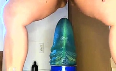 Stretched Out on XXXL Dildo to the Base sicflics