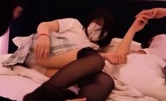 Two school girl foot worship