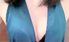 Cute curly brunette solo webcam masturbation